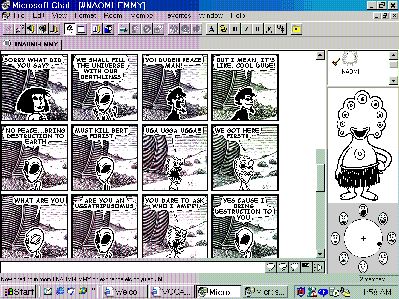 Microsoft Comic Chat Interface (1996)